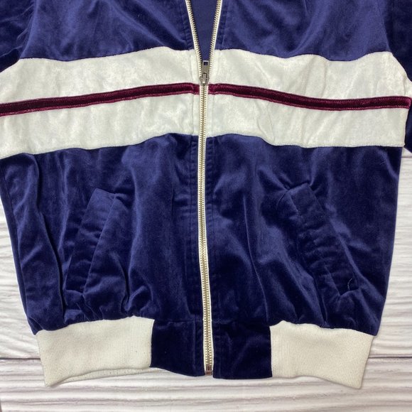 Brandy Melville Blue Velour Felix Bomber Jacket - Picture 14 of 14